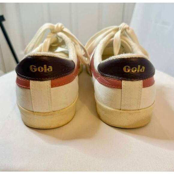 Gola Vegan Canvas Lace-Up Sneakers Tennis Mark Cox Chalk Pink Women's Size 9 - Picture 9 of 10